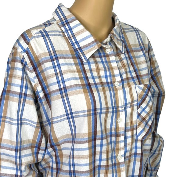 Time And Tru Womens XXL 20 Long Sleeve Button Up Flannel Plaid Shirt Blouse - Picture 4 of 12